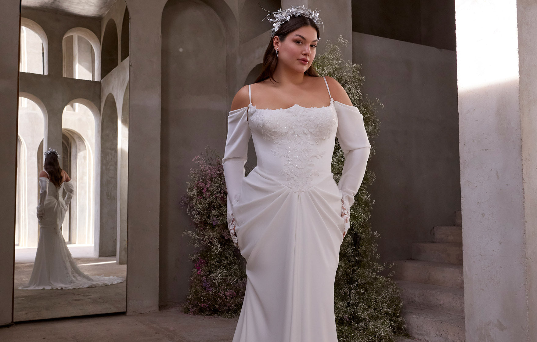 long sleeve wedding curvy flattering plus size wedding dresses Plus-Size Wedding Dresses