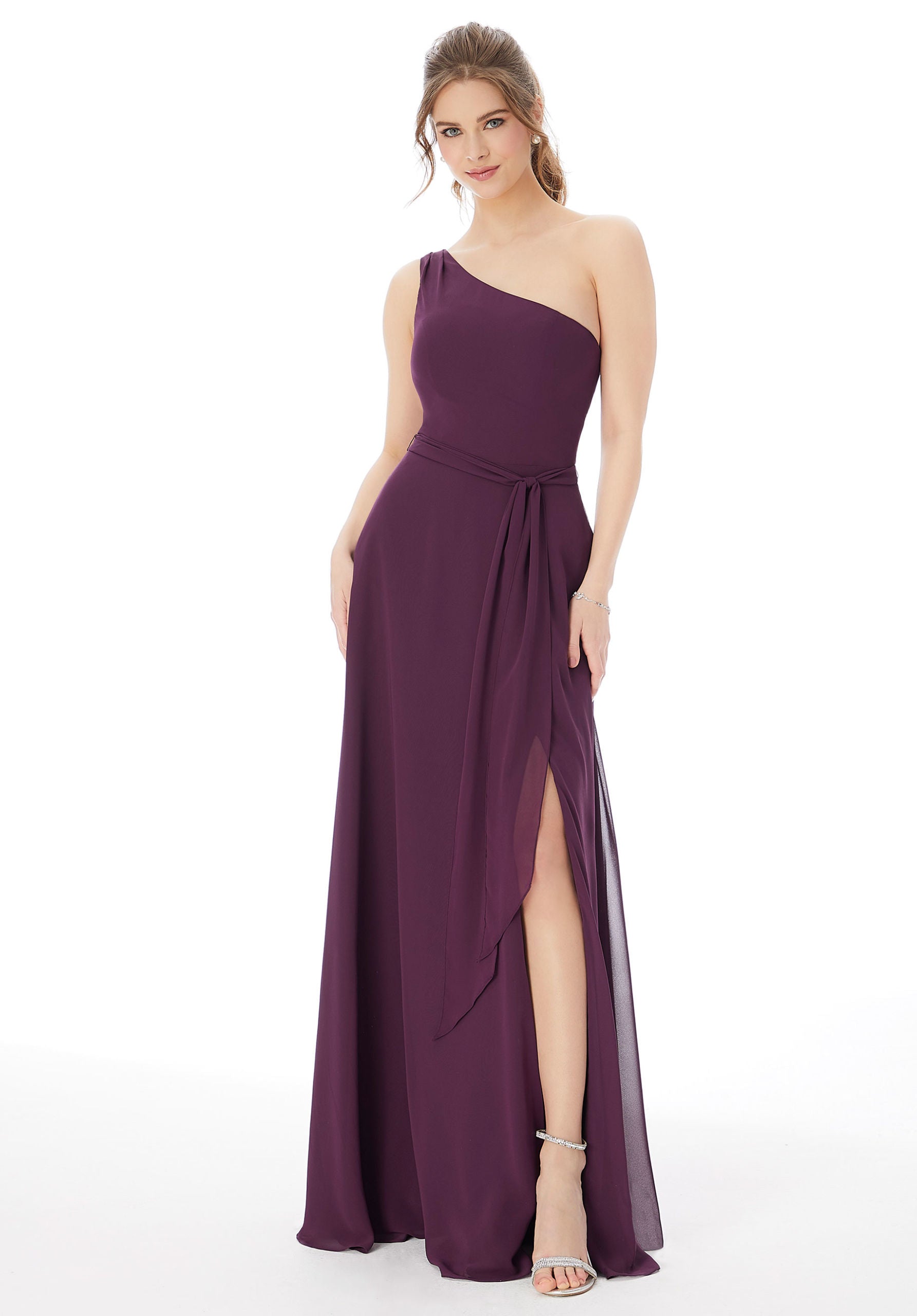 One Shoulder Chiffon Bridesmaid Dress - Morilee One Shoulder Chiffon Bridesmaid Dress - Morilee