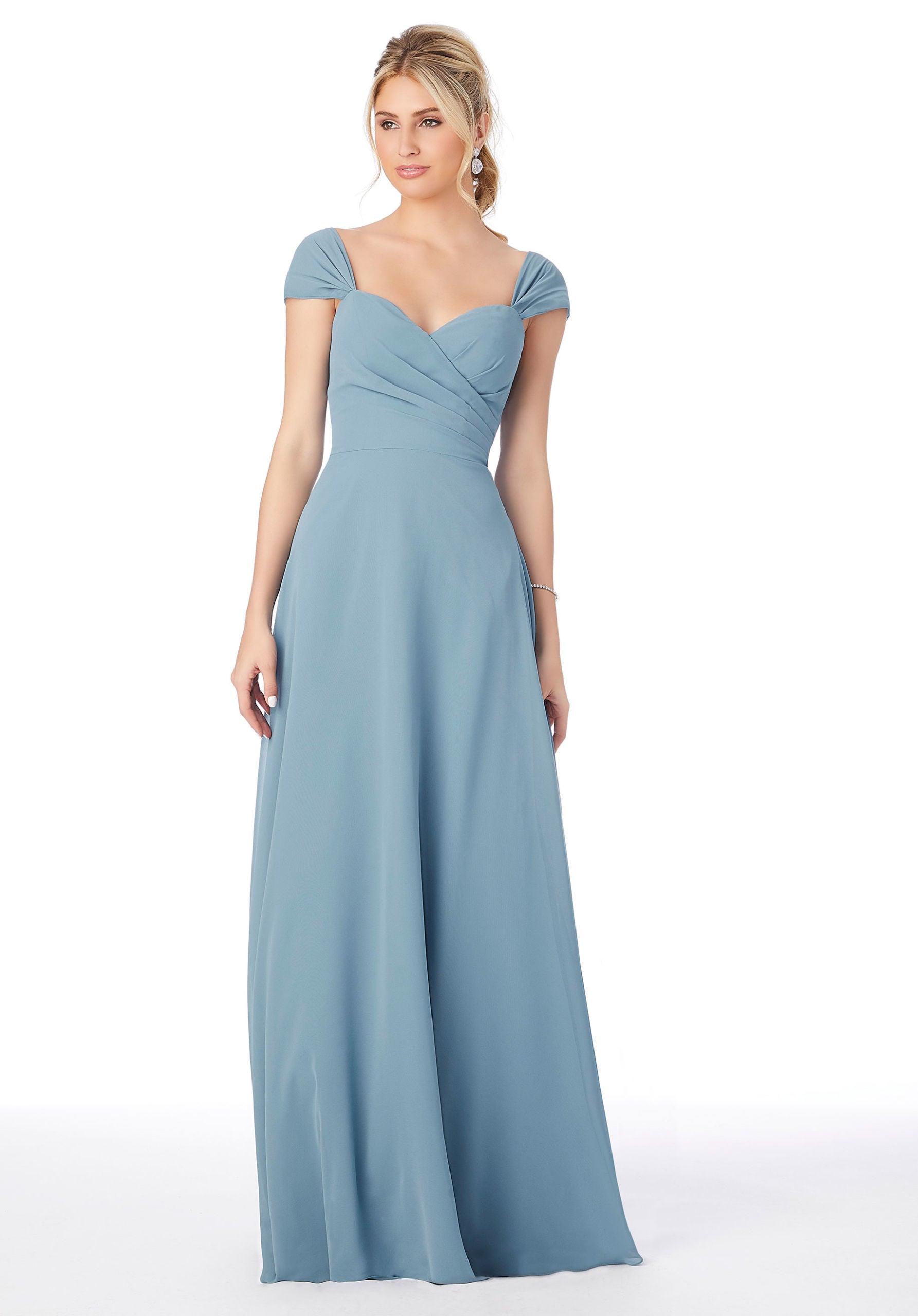 Sweetheart Cap Sleeve Chiffon Bridesmaid Dress - Morilee Sweetheart Cap Sleeve Chiffon Bridesmaid Dress - Morilee