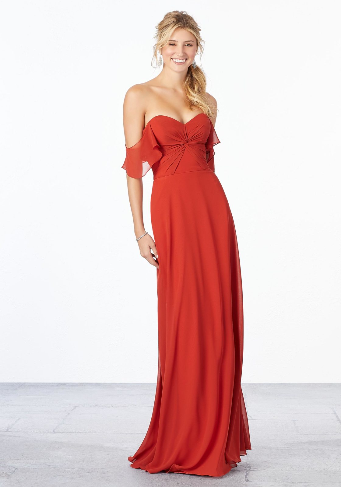 mori lee chiffon bridesmaid dresses Mori Lee 31250 Back Bow A-Line Chiffon Bridesmaid Dress