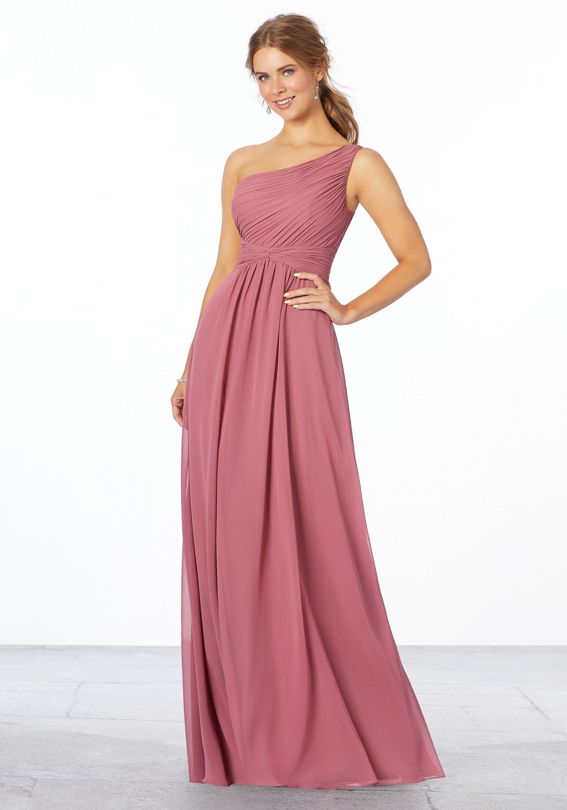 mori lee one shoulder bridesmaid dress Green A-line Bridesmaid Dress | 21738 by Morilee