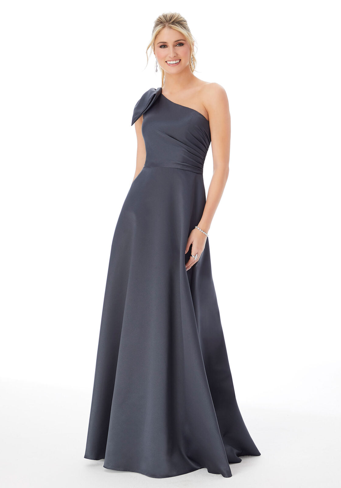 Satin One-Shoulder Bridesmaid Dress