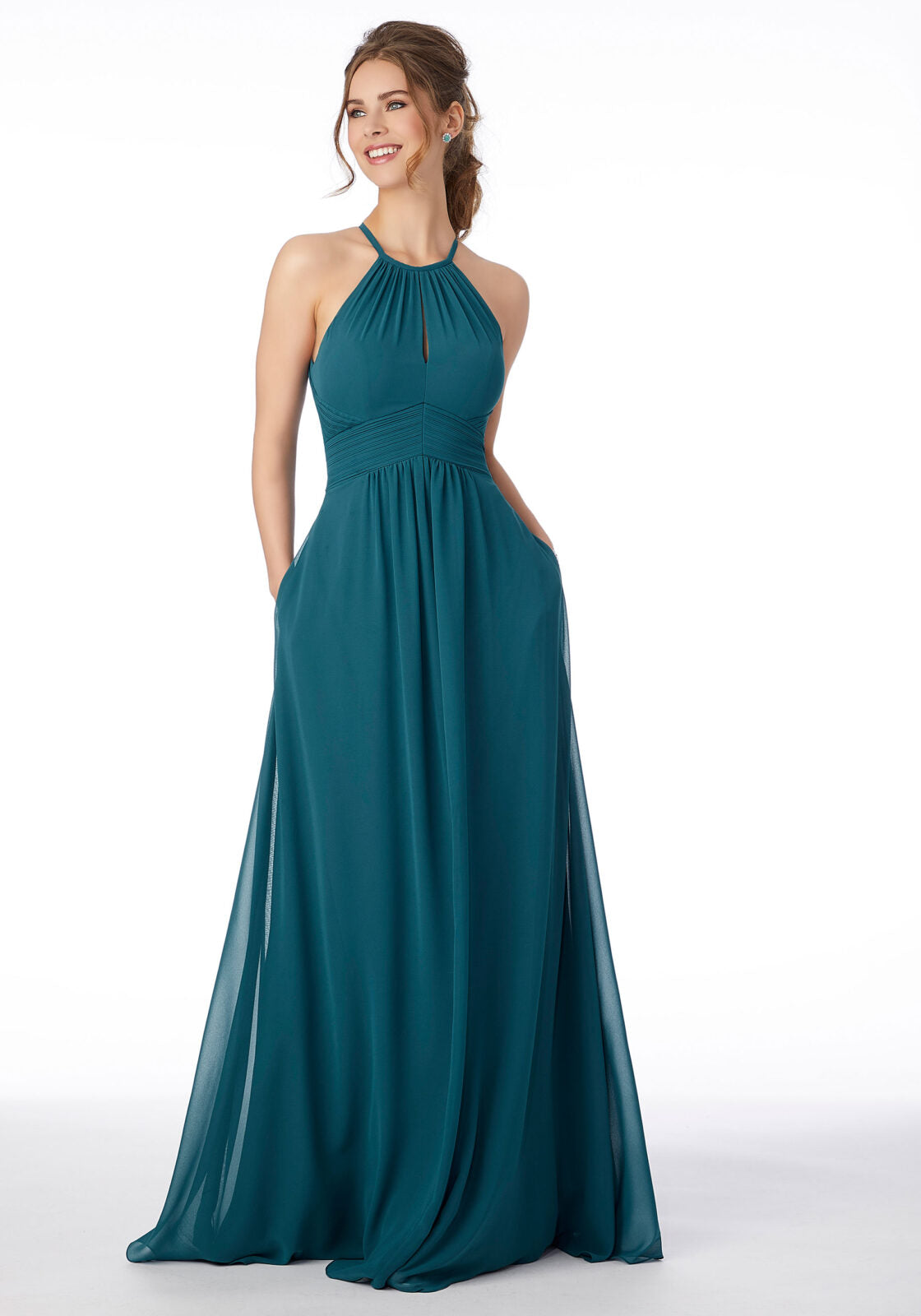 High Neck Keyhole Back Bridesmaid Dress - Morilee High Neck Keyhole Back Bridesmaid Dress - Morilee