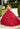 This Valencia Collection quinceañera dress is available in red and blue.