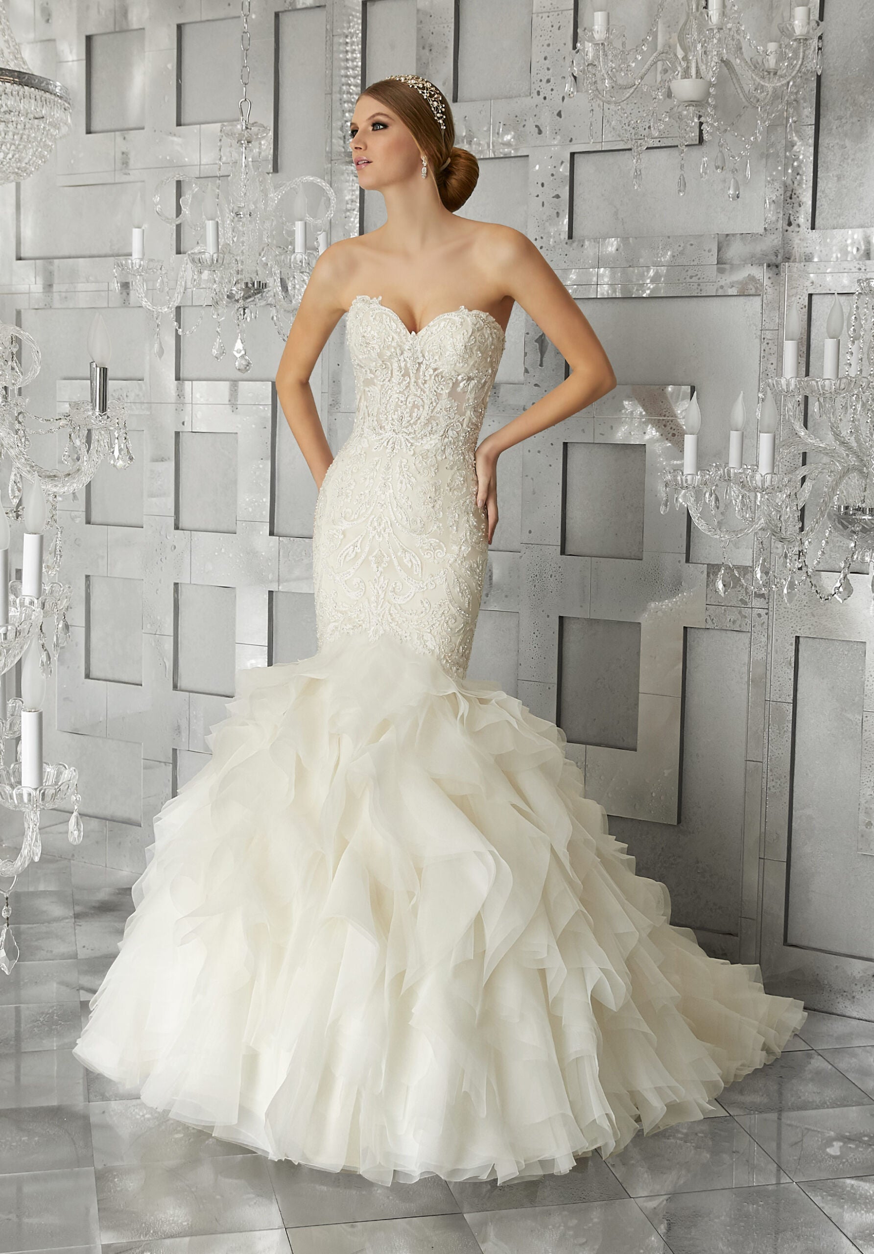 mori lee mermaid dress Blu Bridal by Morilee Tulle Mermaid Bridal Gown 5108