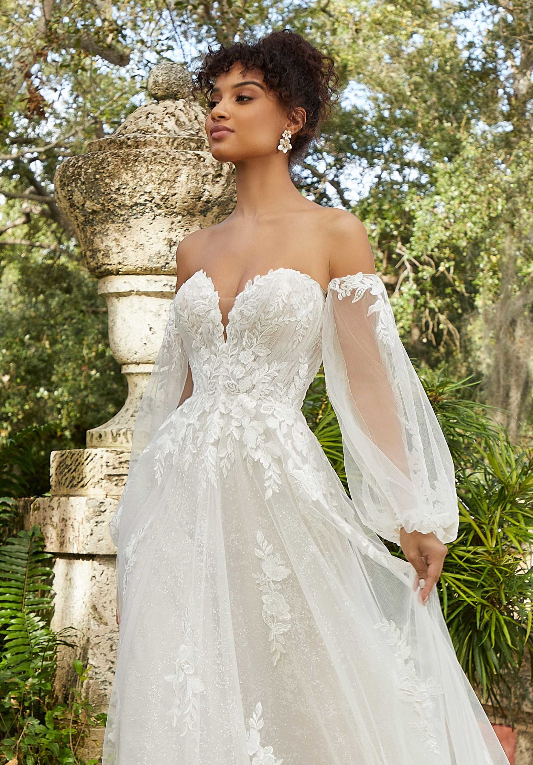 Lace on Net Bishop Sleeves - Morilee Lace on Net Bishop Sleeves - Morilee