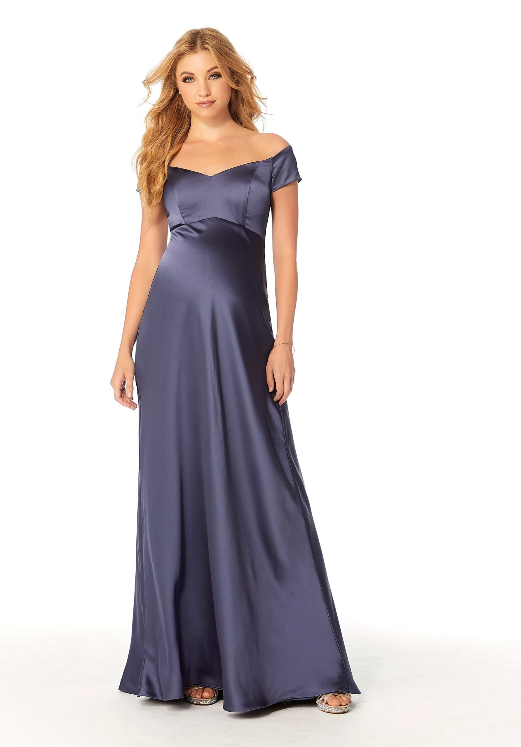 Silky Satin Sheath Maternity Bridesmaid Dress - Morilee Silky Satin Sheath Maternity Bridesmaid Dress - Morilee