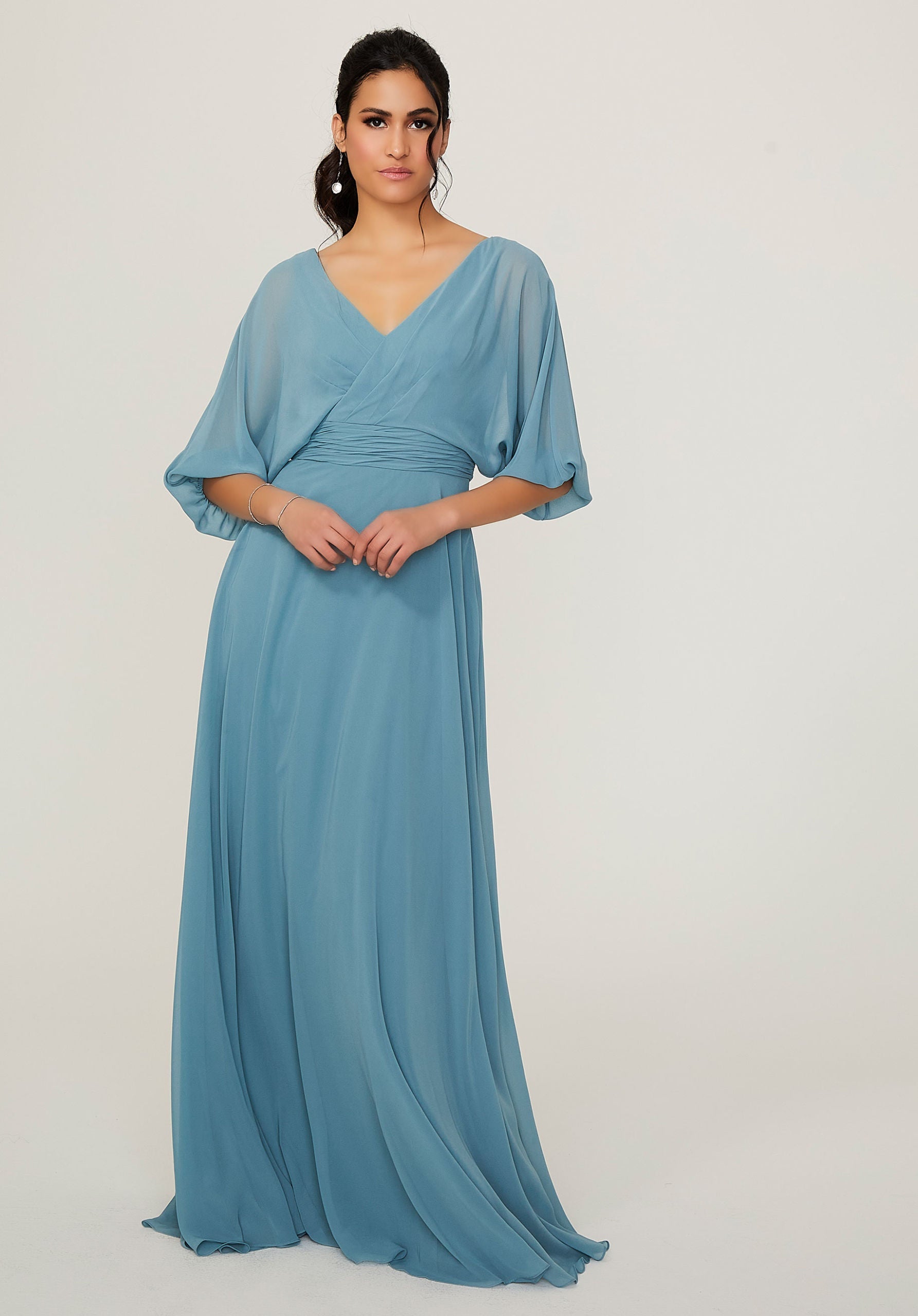 Chiffon Bridesmaid Dress with Ruched Waist - Morilee Chiffon Bridesmaid Dress with Ruched Waist - Morilee