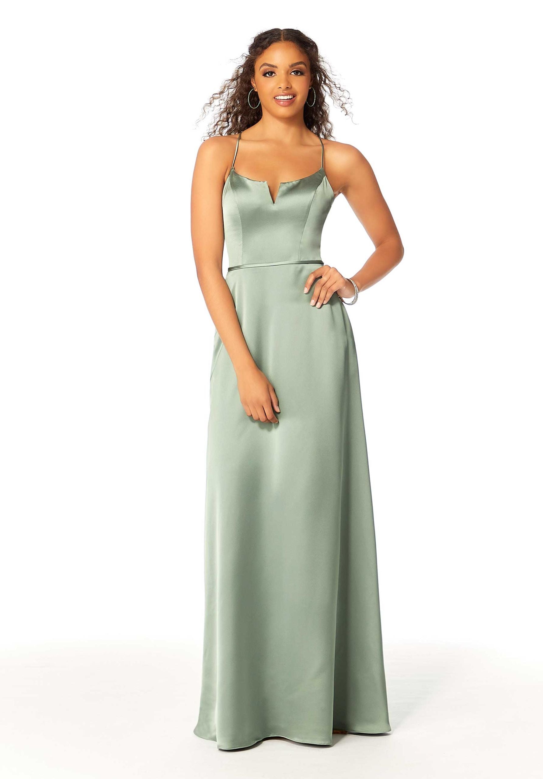 Silky Satin Bridesmaid Dress with Illusion Back - Morilee Silky Satin Bridesmaid Dress with Illusion Back - Morilee