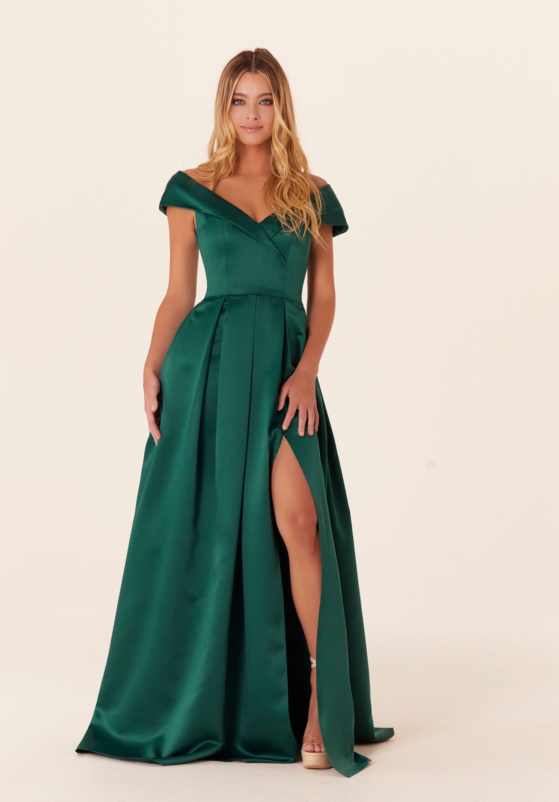 Pleated Satin A-line Bridesmaid Dress - Morilee Pleated Satin A-line Bridesmaid Dress - Morilee