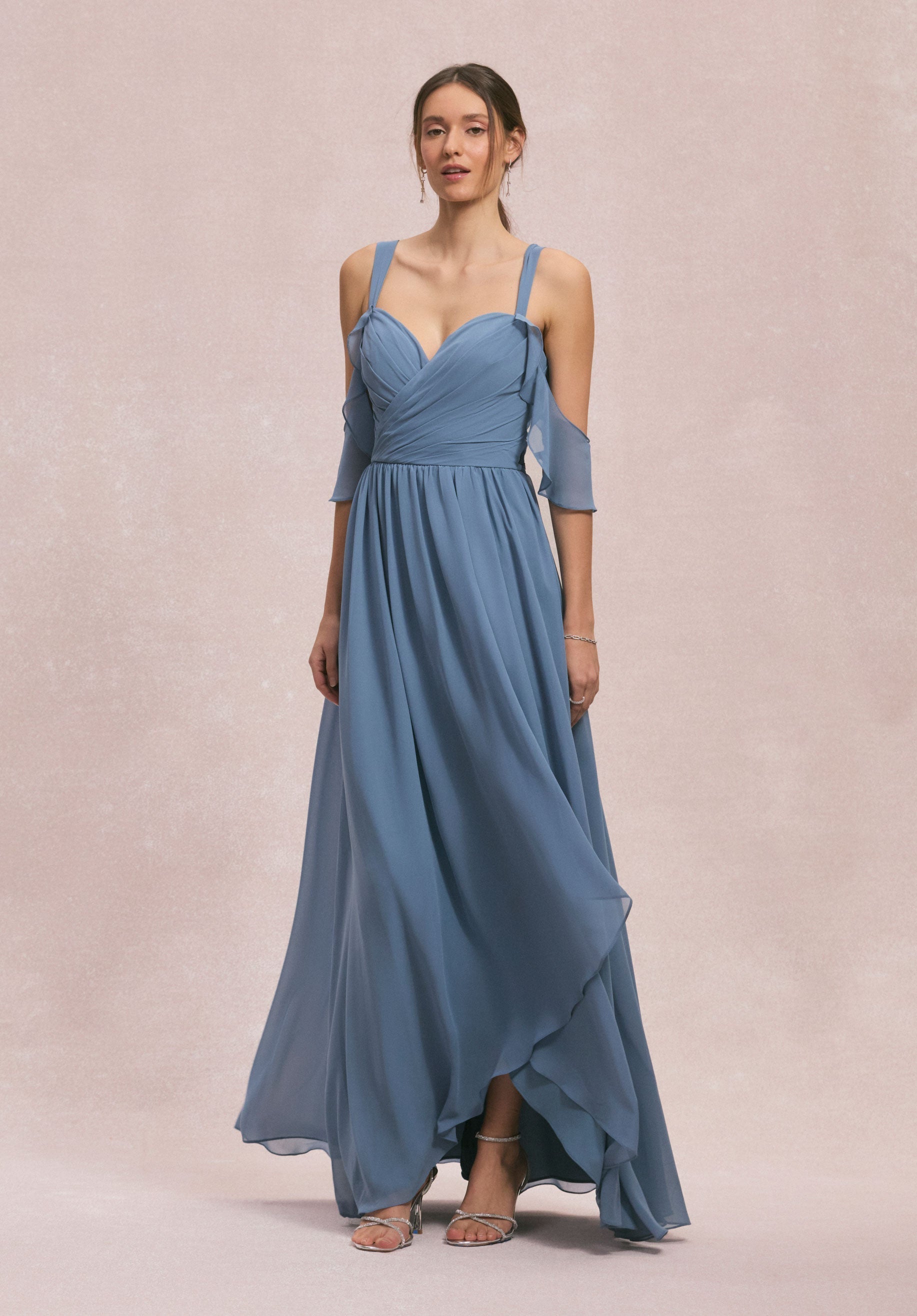 criss cross bridesmaid dresses Floral Long Bridesmaid Dresses 2026 Sheath/Column Criss Cross Sleeveless Formal Evening Party Ball Gowns with Split Side