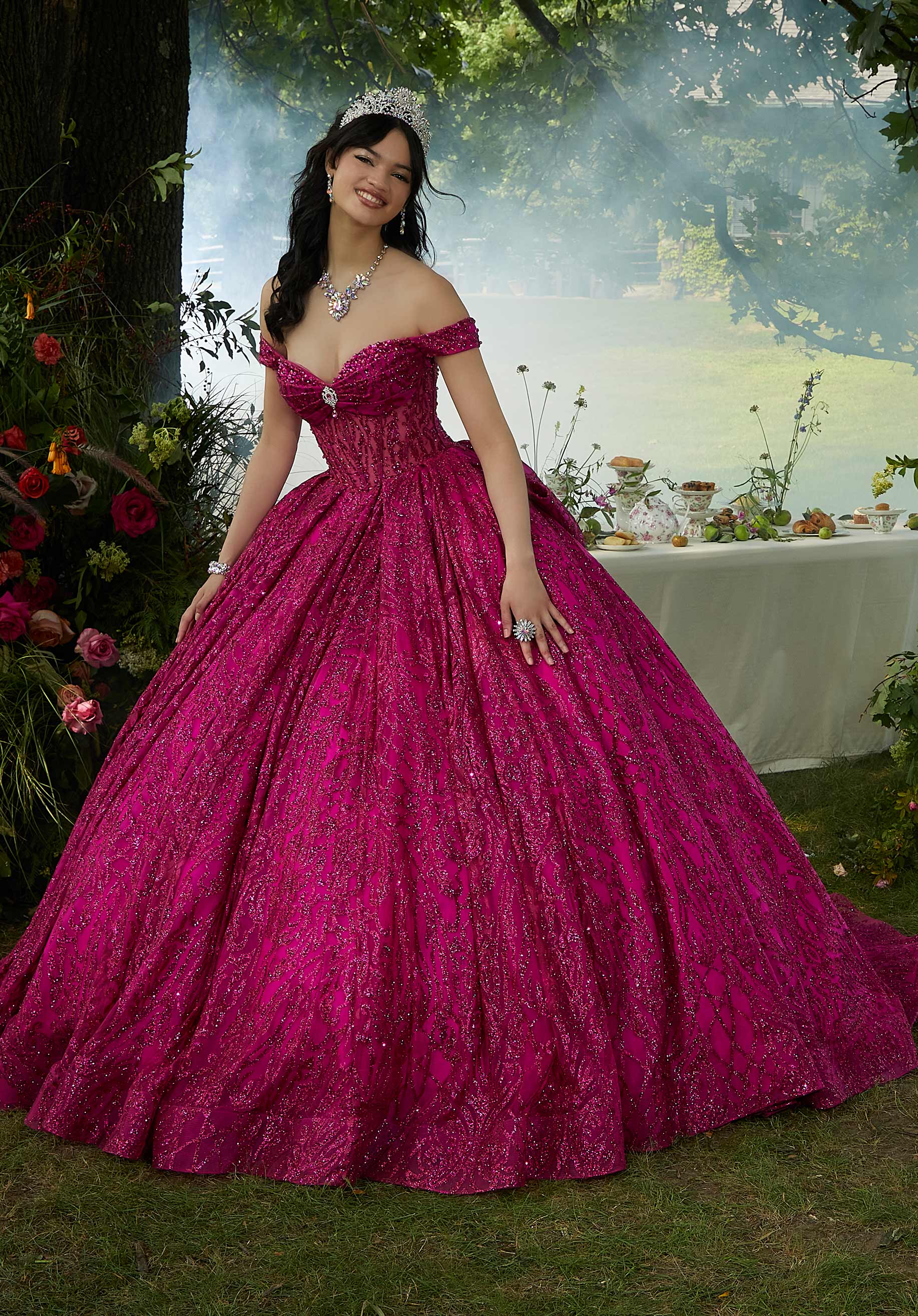 Jewel Beaded Glitter Tulle Quinceaera Dress - Morilee Jewel Beaded Glitter Tulle Quinceaera Dress - Morilee