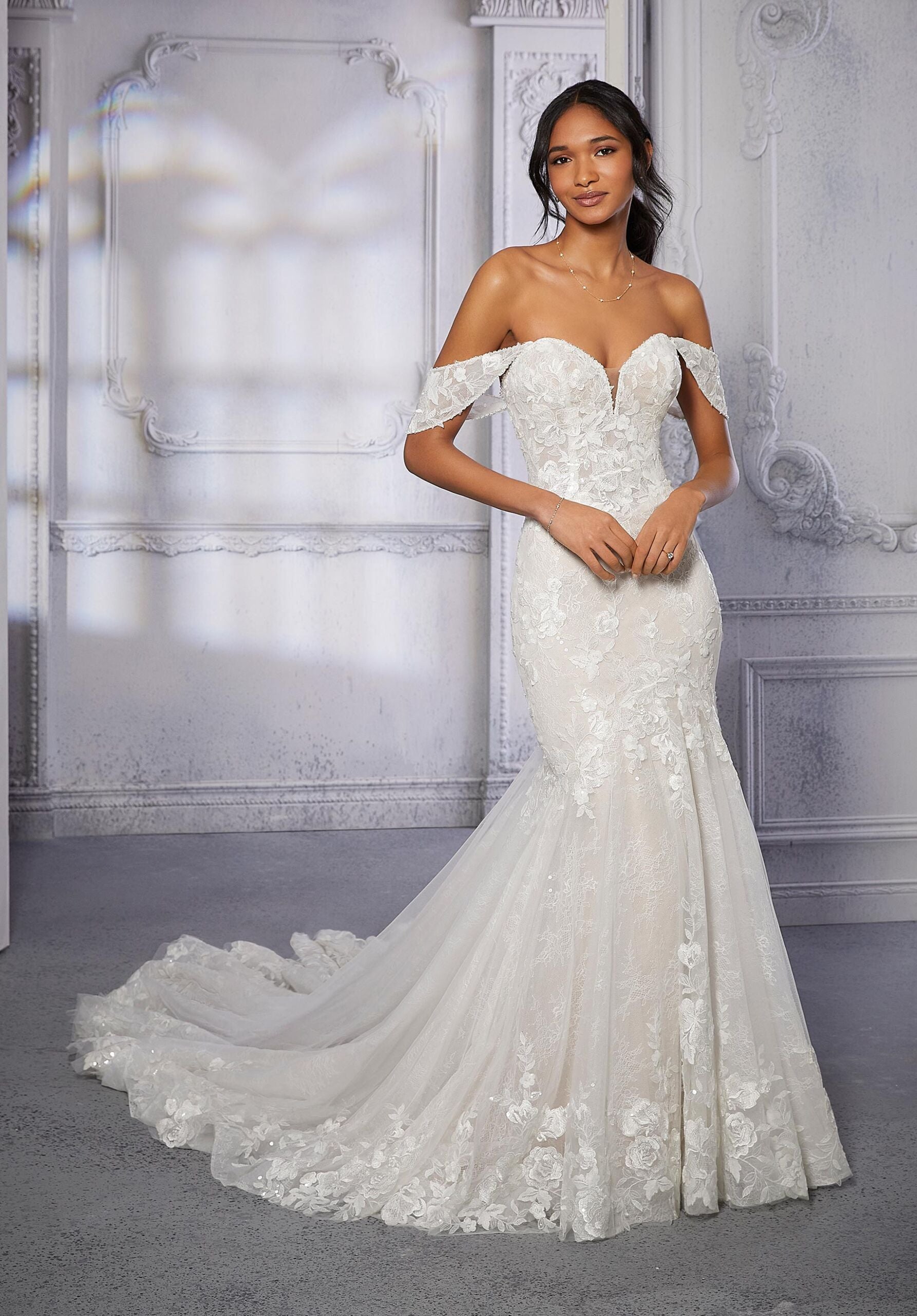 Chantilly Lace Sleeves with Beaded Trim Madeline Gardner