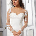 Embroidered Appliqués on Net Sleeves Madeline Gardner