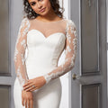 Beaded Lace Appliqués on Net Sleeves Madeline Gardner