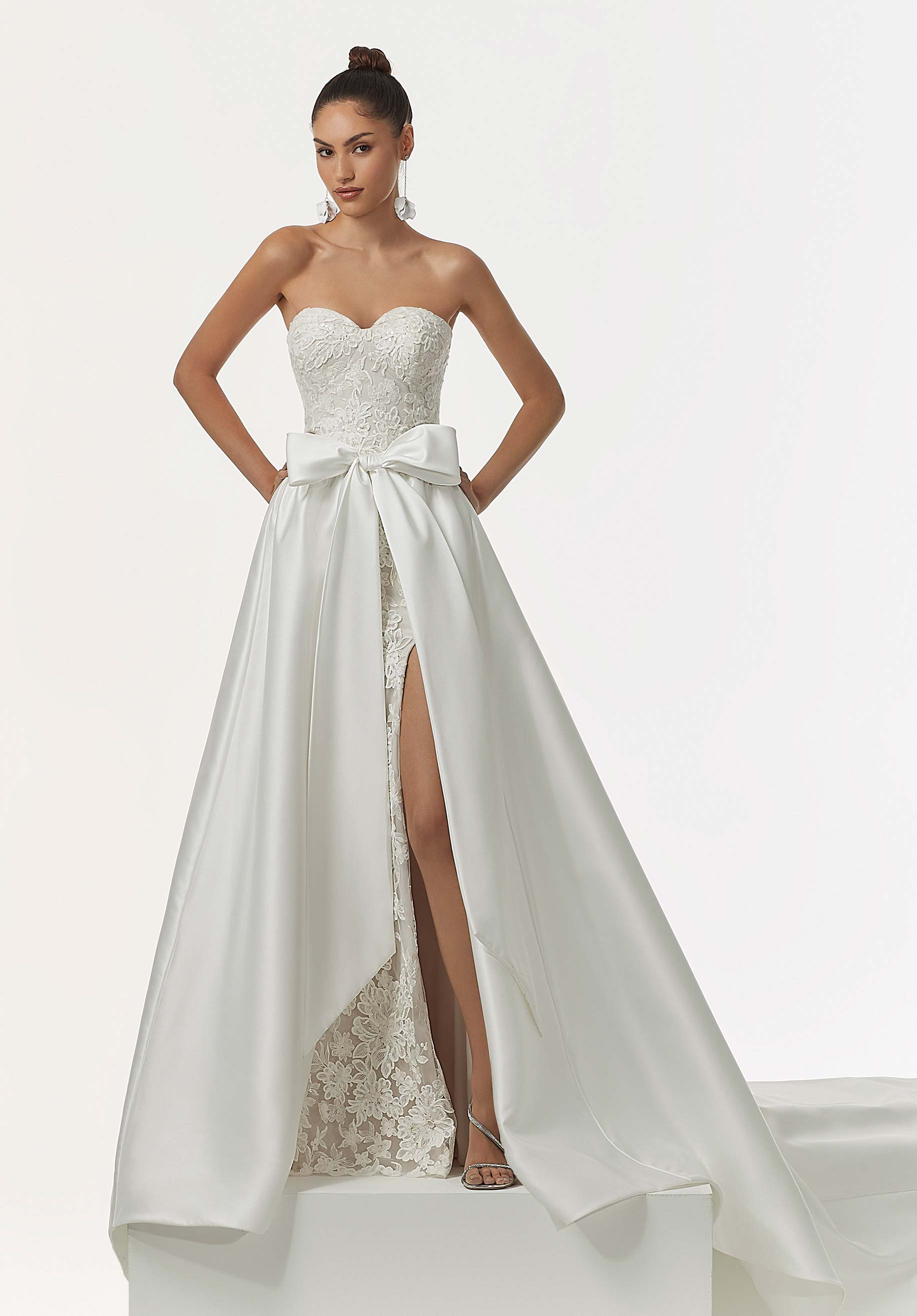 Satin Tie Front Overskirt Madeline Gardner