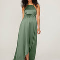 Silky Satin Square Neck Maternity Bridesmaid Dress Madeline Gardner