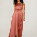 Silky Satin Square Neck Maternity Bridesmaid Dress Madeline Gardner