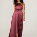 Silky Satin Square Neck Maternity Bridesmaid Dress Madeline Gardner