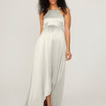 Silky Satin Square Neck Maternity Bridesmaid Dress Madeline Gardner
