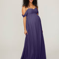 Chiffon Maternity Bridesmaid Dress with Draped Bodice Madeline Gardner