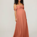 Chiffon Maternity Bridesmaid Dress with Draped Bodice Madeline Gardner
