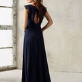 Chiffon Bridesmaids Dress with V-neck and Ruffle Neckline Morilee