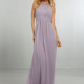 Chiffon Bridesmaids Dress with Draped Bodice and Keyhole Back Morilee