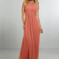 Chiffon Bridesmaids Dress with Draped Bodice and Keyhole Back Morilee