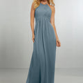 Chiffon Bridesmaids Dress with Draped Bodice and Keyhole Back Morilee