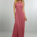 Chiffon Bridesmaids Dress with Draped Bodice and Keyhole Back Morilee