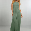 Chiffon Bridesmaids Dress with Draped Bodice and Keyhole Back Morilee