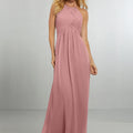 Chiffon Bridesmaids Dress with Draped Bodice and Keyhole Back Morilee