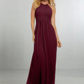 Chiffon Bridesmaids Dress with Draped Bodice and Keyhole Back Morilee