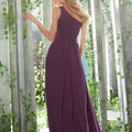 One Shoulder Chiffon Bridesmaid Dress with Draped Bodice Madeline Gardner