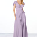 Flutter Sleeve Chiffon Bridesmaid Dress Madeline Gardner