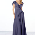 Flutter Sleeve Chiffon Bridesmaid Dress Madeline Gardner