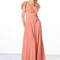 Flutter Sleeve Chiffon Bridesmaid Dress Madeline Gardner