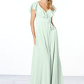 Flutter Sleeve Chiffon Bridesmaid Dress Madeline Gardner