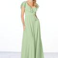 Flutter Sleeve Chiffon Bridesmaid Dress Madeline Gardner