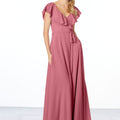 Flutter Sleeve Chiffon Bridesmaid Dress Madeline Gardner