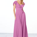 Flutter Sleeve Chiffon Bridesmaid Dress Madeline Gardner