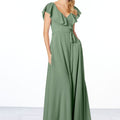 Flutter Sleeve Chiffon Bridesmaid Dress Madeline Gardner