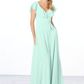 Flutter Sleeve Chiffon Bridesmaid Dress Madeline Gardner