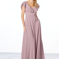 Flutter Sleeve Chiffon Bridesmaid Dress Madeline Gardner