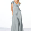 Flutter Sleeve Chiffon Bridesmaid Dress Madeline Gardner