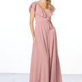 Flutter Sleeve Chiffon Bridesmaid Dress Madeline Gardner