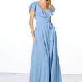 Flutter Sleeve Chiffon Bridesmaid Dress Madeline Gardner