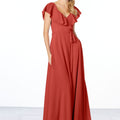 Flutter Sleeve Chiffon Bridesmaid Dress Madeline Gardner