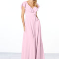 Flutter Sleeve Chiffon Bridesmaid Dress Madeline Gardner
